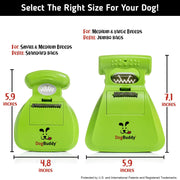 "Convenient and Portable Dog Pooper Scooper with Bag Attachment and Bonus Accessories - Perfect for Small and Large Dogs - Includes Leash Clip and Dog Poop Bags (Medium, Kiwi)"