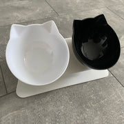 "Stylish Non-Slip Double Pet Bowl with Stand - Perfect for Cats and Dogs - Keep Your Pets Fed and Hydrated!"