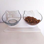 "Stylish Non-Slip Double Pet Bowl with Stand - Perfect for Cats and Dogs - Keep Your Pets Fed and Hydrated!"