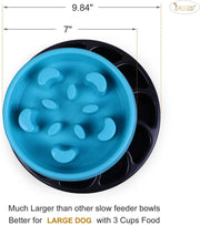 "Ultimate Anti-Gulping Slow Feeder Bowl for Large Dogs - Prevent Bloat and Promote Healthy Eating Habits - Set of 2 Slow Eating Bowls (Black and Blue)!"