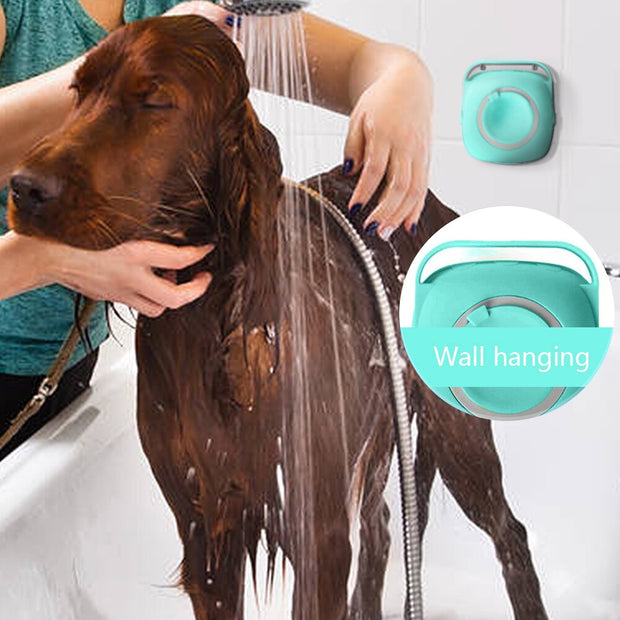 "Ultimate Pet Spa Experience: Luxurious Silicone Massage Brush for Dogs and Cats - Promotes Healthy Skin and Coat during Bath Time"