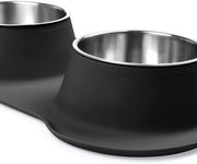 "No-Mess Feeding Solution: Stainless Steel Dog Bowls with Non-Slip Mat - Perfect for Dogs, Cats, and Pets - Holds 53 Oz of Food and Water"