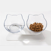 "Stylish Non-Slip Double Pet Bowl with Stand - Perfect for Cats and Dogs - Keep Your Pets Fed and Hydrated!"