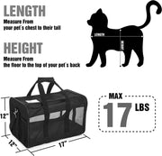 "Ultimate Pet Travel Companion: Stylish and Convenient Soft-Sided Carrier for Cats, Dogs, and More! Airline Approved, Collapsible, and Travel-Friendly - Keep Your Beloved Pet Safe and Comfortable On-The-Go!"