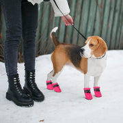 "Cozy and Stylish Winter Dog Shoes - Keep Your Pup'S Paws Warm and Protected with Anti-Slip Boots and Reflective Straps!"